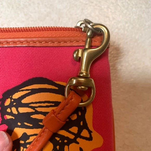 Coach Graphic Pink and Orange Wristlet - Picture 6 of 9
